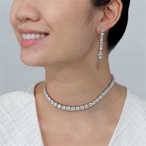View All Earrings. . Real diamond necklace and earring set